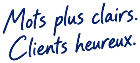 Mots plus clairs. Clients heureux.